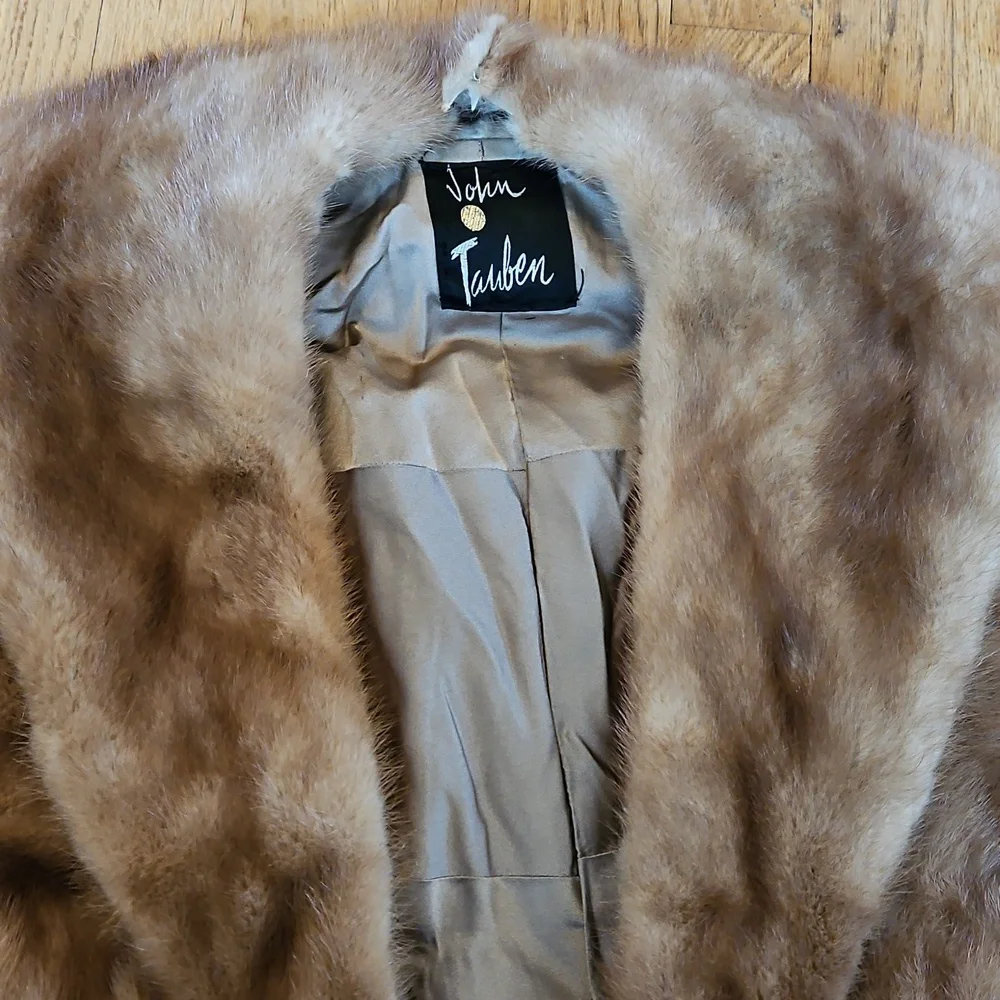 Vintage real mink cape wrap with pockets M/L